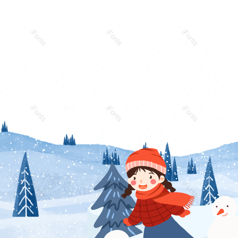 人物图片,雪地元素,雪花PNG,下雪免抠素材